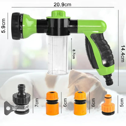 Foam and rinse pet shower